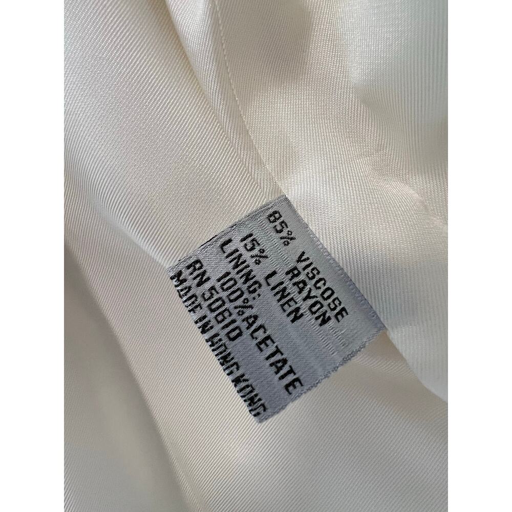 VTG Nolan Miller 3 Pc Skirt Suit White Western Blazer Rayon Linen Size 10 SG - Picture 5 of 16